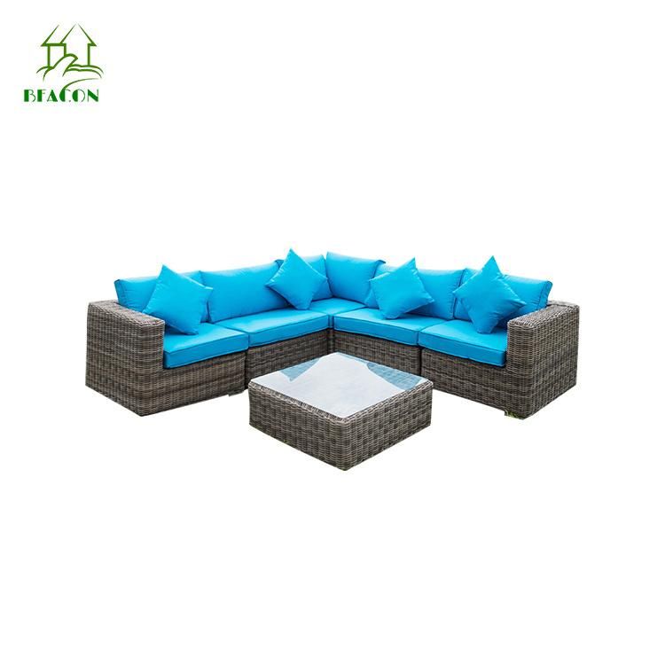 Outdoor Patio Furniture Set, PE Rattan All Weather Wicker Sofa Set, Outdoor Sectional Furnitur Sofa Set