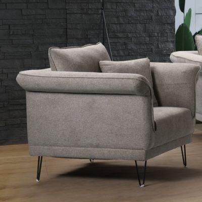Nova Grey Modern Living Room Furniture Fabric Leisure Sofa Chair Upholstered Sofa