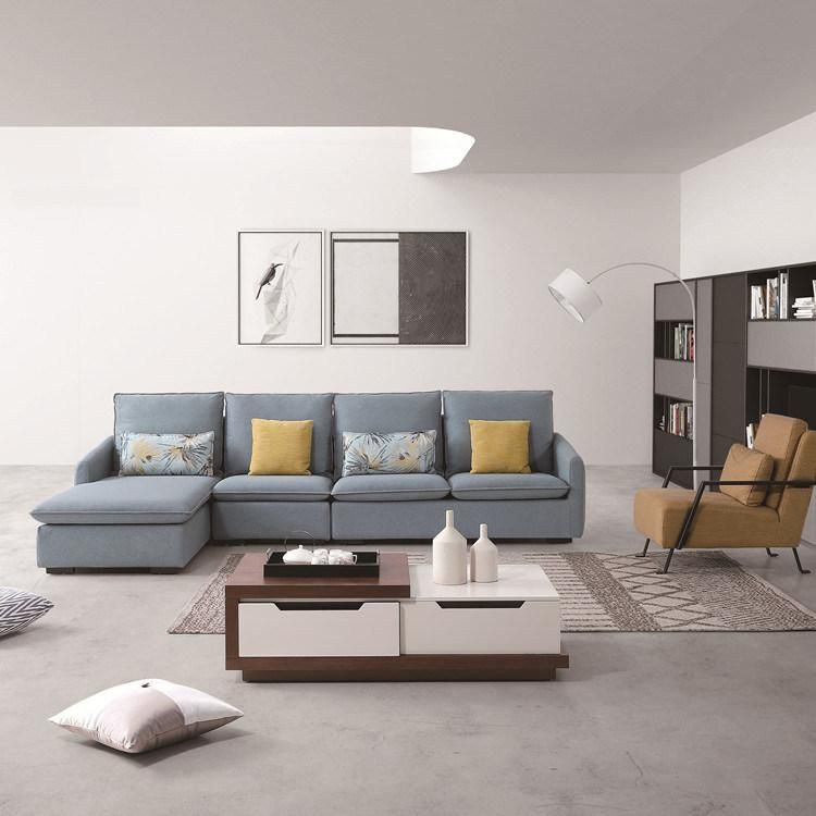By8132 High Quality Home Simple Designs Fabric Cloth Material Corner L Shape Sectional Living Room Sofa