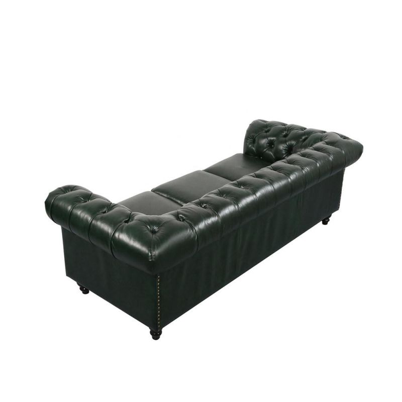 Living Room Furniture 3 Seat Genuine Leather Sofa