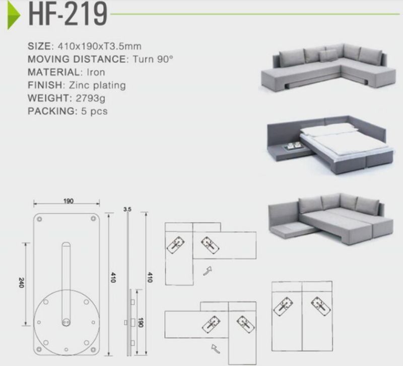 Furniture hardware sofa seat transfer hinge