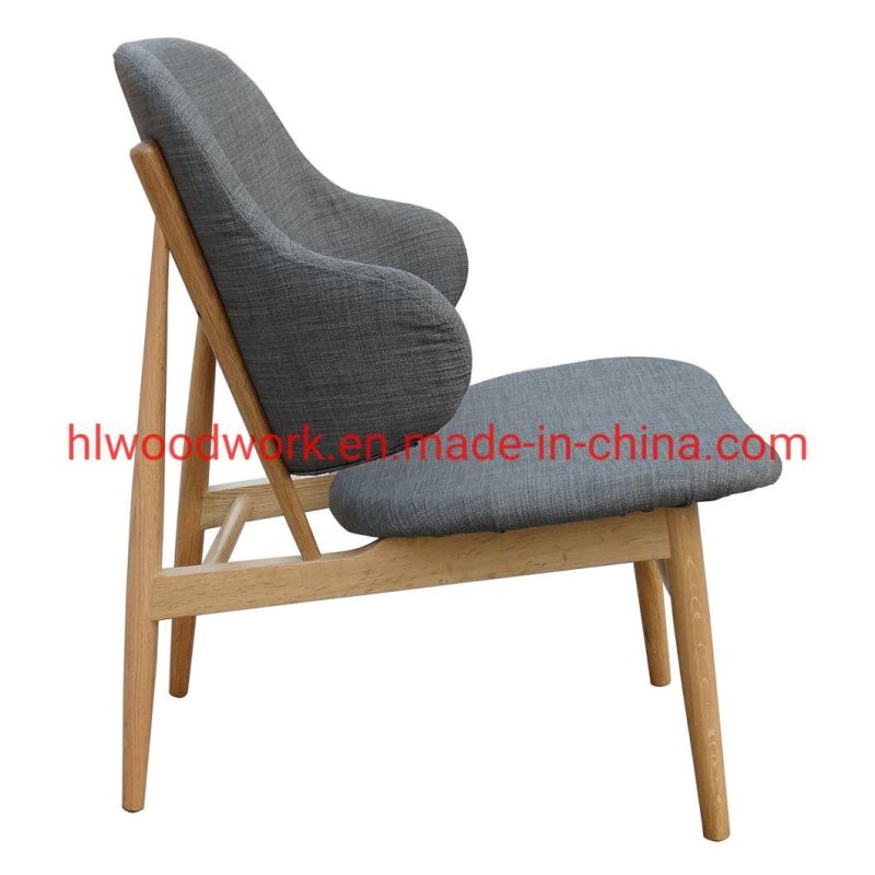 Oak Wood Frame Natural Color with Grey Seat Magnate Chair Lounge Sofa Coffee Shope Armchair Living Room Sofa Resteraunt Sofa Leisure Sofa Armchair