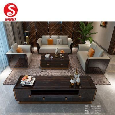 Chinese Manufacturer Customize Modern Home Living Room Wooden Furniture Leather Sofa