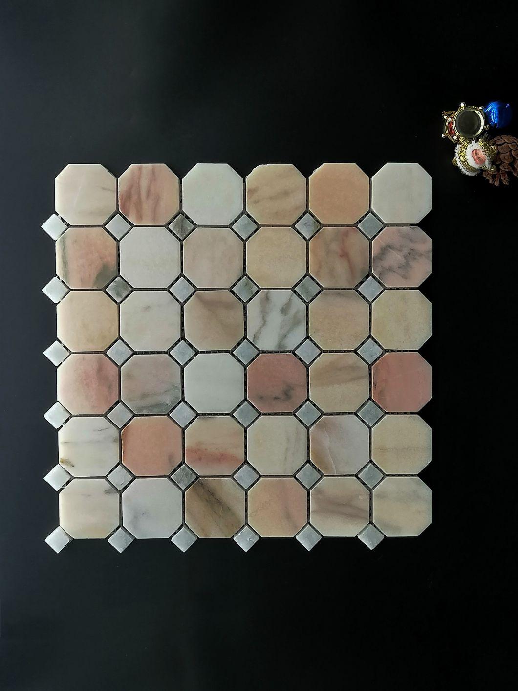 Octagonal Real Stone Mosaic, Used for Kitchen Baffle Wall, Sofa Background, Bath Room Metope