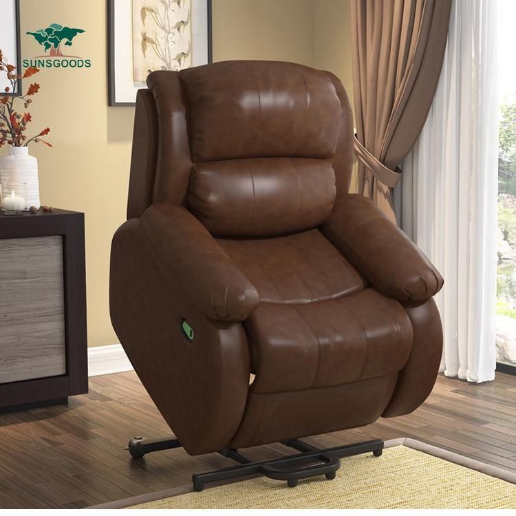 Best Quality Big Armest Comfortable Genuine Leather Elderly Recliner, Power Lift Recliner Elderly, Recliner Chairs for The Elderly