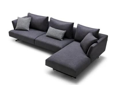 Italian Style Modern Living Room Sectional Sofa L Shape Fabric Sofa