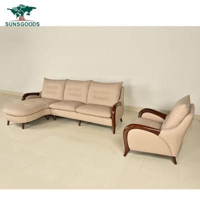 Wholesale Best Price Chinese Leather Sofa Wood Frame Funirutre Set