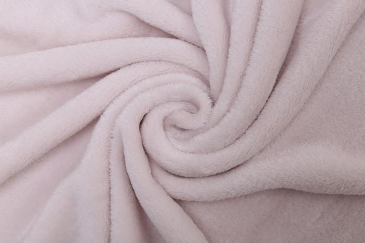 Chenille Fringed POM POM Velvet Fleece Sofa Throw Blanket Pink