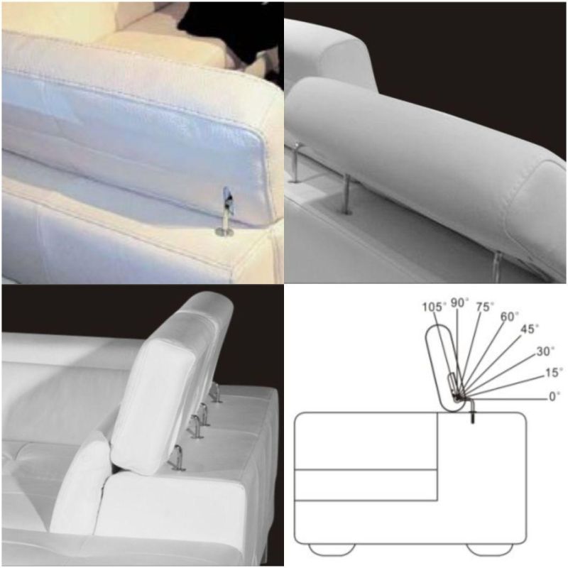 Folding sofa headrest hinge for upholstery