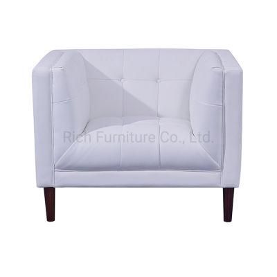 Classic Sofa Chair Luxury Furniture Design Living Room Leisure Couch White Leather Sofa