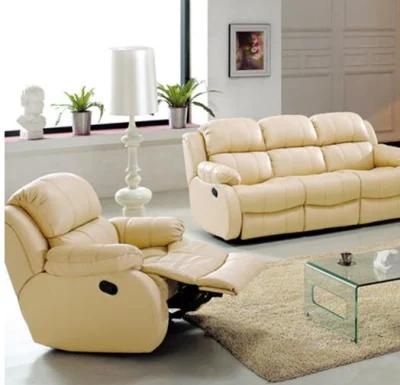 Wired Remote Control Electric Leather Recliner Sofa