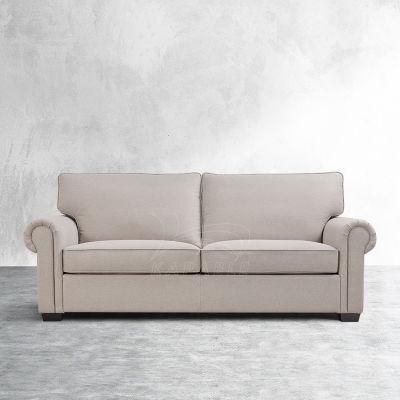 Loose Back Fabric Couch Soft Seating Modern Upholstered Home Furniture Rolled Arm Lancaster Sofa for Living Room Set
