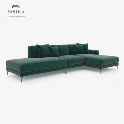 Sponge with Armrest Living Room Furniture Modular Couch Fabric Sofa