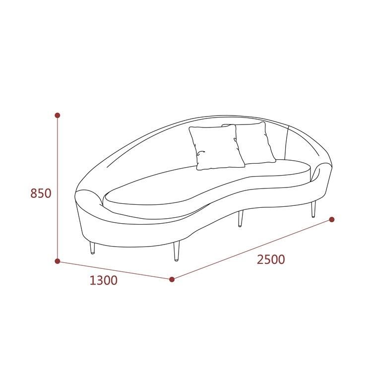 Cheap Couch European Style 2 Seater Hotel Fabric Sofa