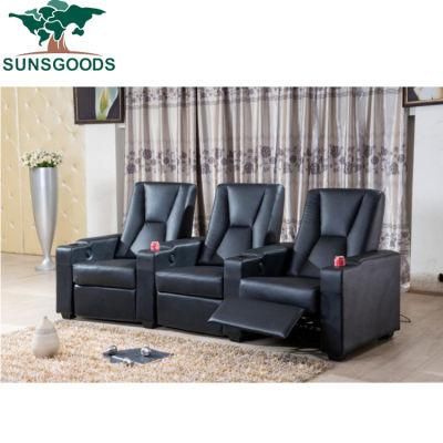 Small Size Modern Luxury Sectional Leisure Recliner Leather Living Room Sofa