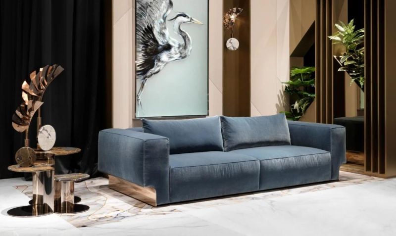 Postmodern Italian Style Genuine Leather Villa Living Room Furniture House Sofa Set Home Furniture Luxury Sofa for Sale