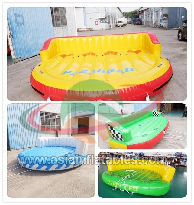 Summer Crazy Inflatable UFO Sofa, Inflatable Water Towable UFO for Lake or Sea