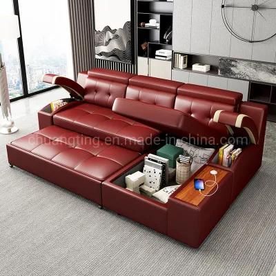 Living Room Furniture L Shaped Synthetic Leather Sofa Set