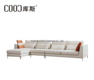 Modern White Fabric Sofa Live Room Corner Sofa Set