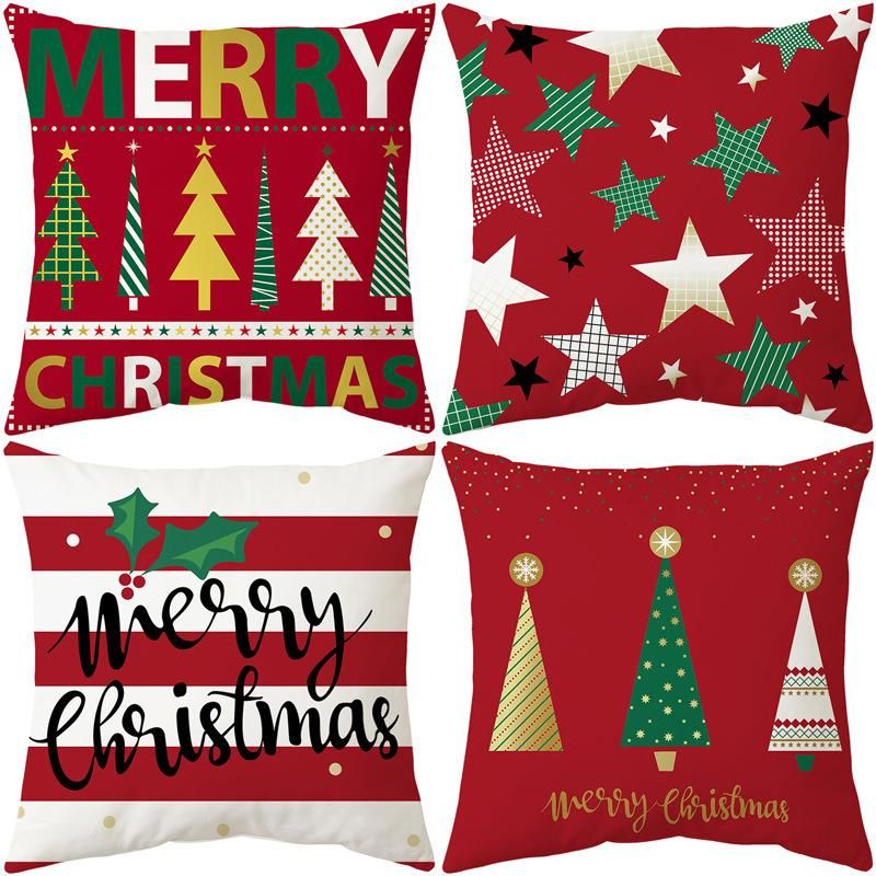 Custom Polyester Square Throw Pillow Case Decorative Pillowcase Luxury Sofa Christmas Velvet