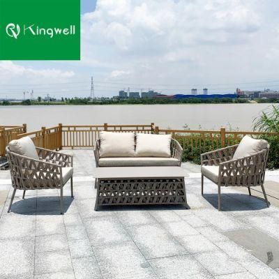 Garden Rope Sofa Set with Quick Dry Foam Cushion for Hotel