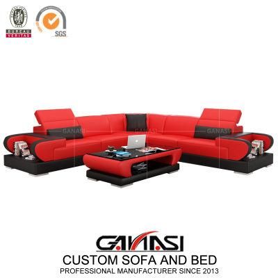 Top Quality European Furniture Leather Hotel Room Furniture Sofa with Coffee Table