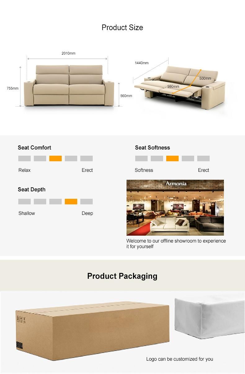 Recliner Sofa with Leather Film Leisure Sofa Electric Living Room Sofa
