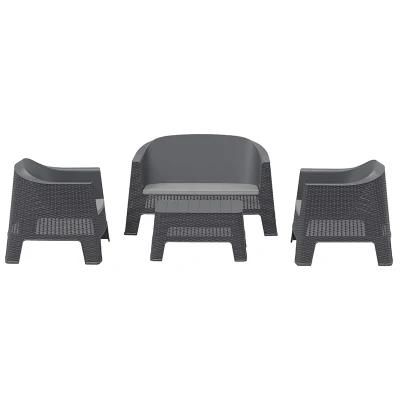 Patio Use Rattan Stacking Outdoor Furniture Garden Sofa Set (E1712311B)