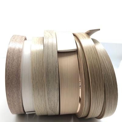 PVC Wood Grain Customized Edge Protection Strip Banding Tape Furniture Preglued Edge Banding Furniture Tape PVC