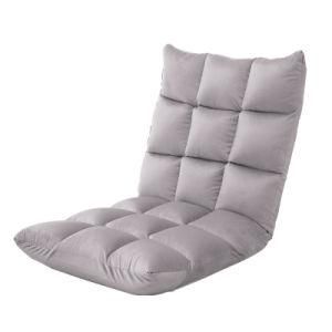 Simple Foldable Fashion Light Grey Lazy Sofa Leisure Folding Fabric Sofa Bed for Home Furniture