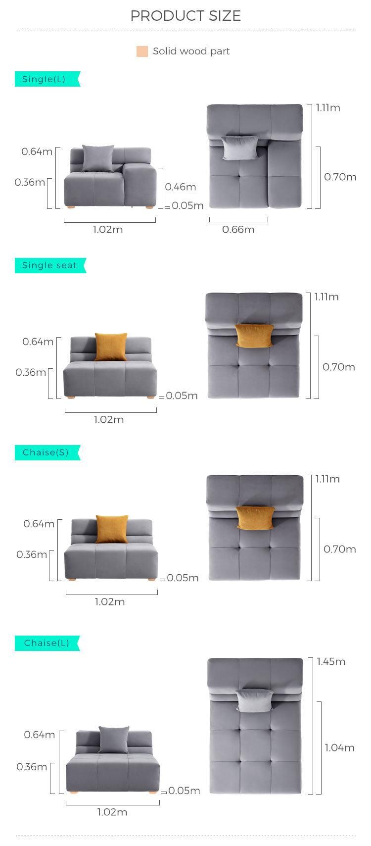 New Linsy European Furniture Hotel Home Modern Living Room Cloud Modular Sofa Tbs022
