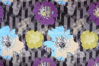 Home Textiles Fashion Cubic Printed Velvet Terciopelo Upholstery Sofa Fabric