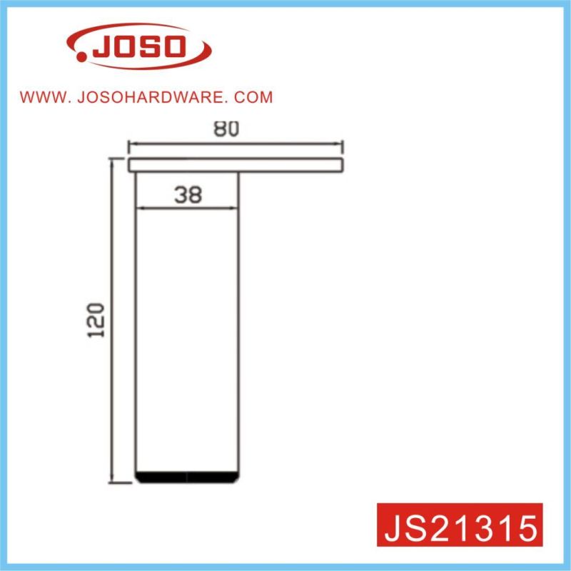 Square Misty Silver Finish Aluminum Sofa Leg for Living Room