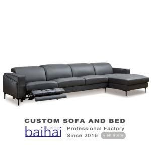 Foshan Factory Chinese Cheap Genunie Leather Power Electrict Recliner Corner Sofa