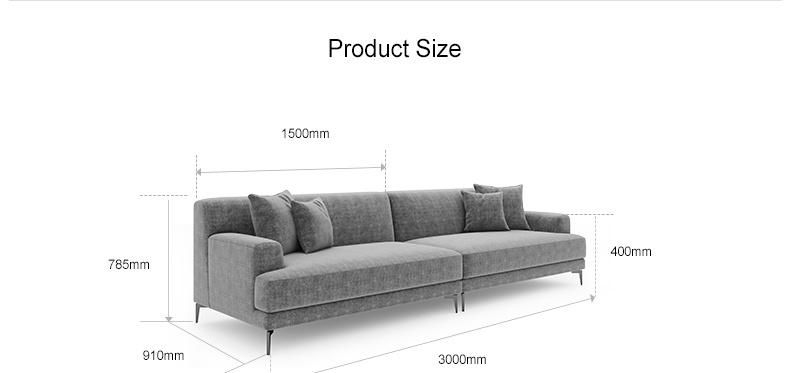 Contemporary Living Room Sofa 3 Seater Comfortable Fabric Sofa