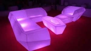 LED Light Shiny Plastic Furniture Combinative Sofas