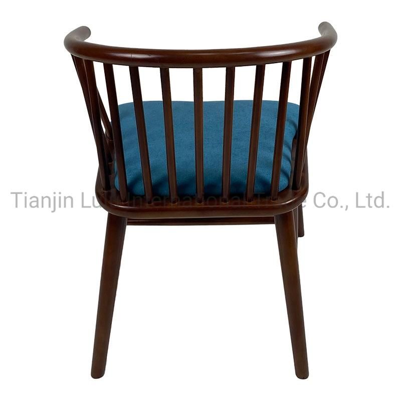 Hotel Lobby Wood Armrest Coffee Shop Leisure Chairs Living Room Dining Chairs