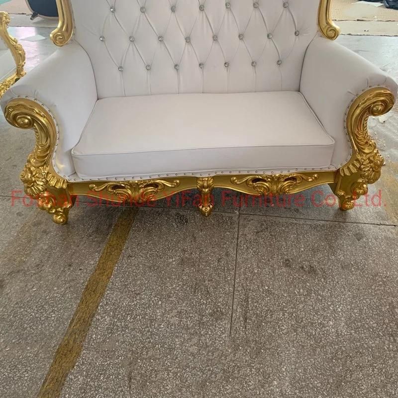 High Back Wedding Sofa Chairs for Bride and Groom in Optional Furnitures Color From Chinese Hotel Furniture Factory