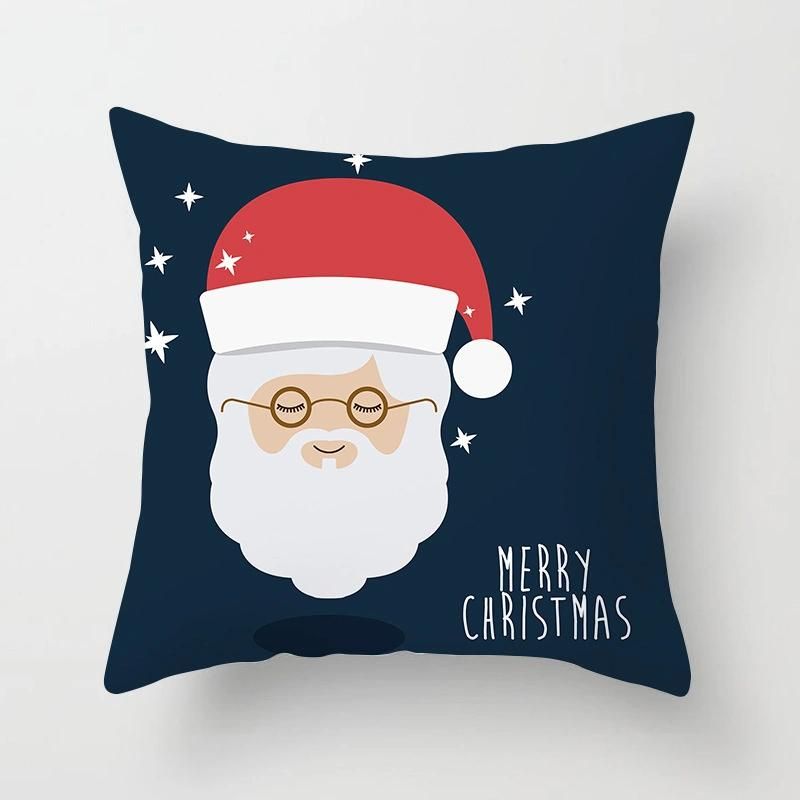 Holiday Decoration Christmas Onrament Christmas Colorful Christmas Elk Back Cushion Cover Sofa Cushion