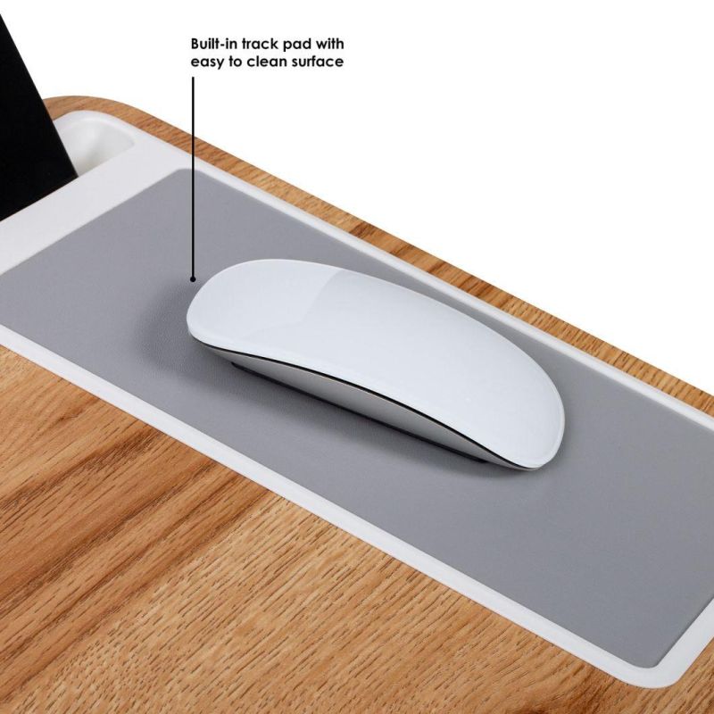 Gogobs Home Office Lap Desk with Device Ledge Mouse Pad, and Phone Holder Lap Desk with Pillow Solid Wood Plastic Bamboo Laptop Tray Bed Sofa Desk Table