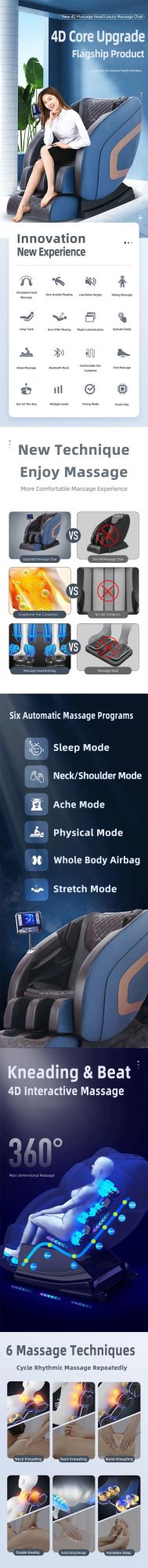 Massage Sofa Zero Gravity Full Body Shiatsu Recliner with Heating Back