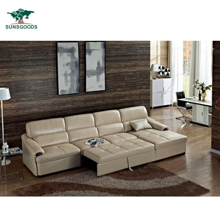 Upholstered Real Leather Corner Couch L Shape Furniture Sofa Set