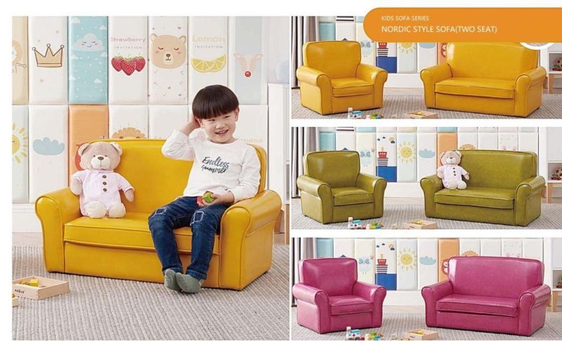 Wholesale Leather Baby Nursery Sofa, Modern Kids Room Sofa, Living Room Baby Sofa, Children Playground Sofa, Preschool and Kindergarten Day Care Center Sofa