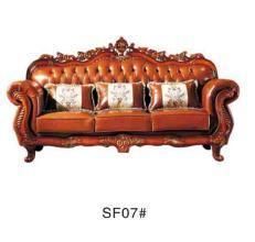 European Luxury Living Room Furniture Wooden Leather/Fabric Sofa
