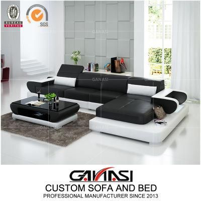 Geniune Leather Sofa Living Room Miami Home Furniture with Chaise