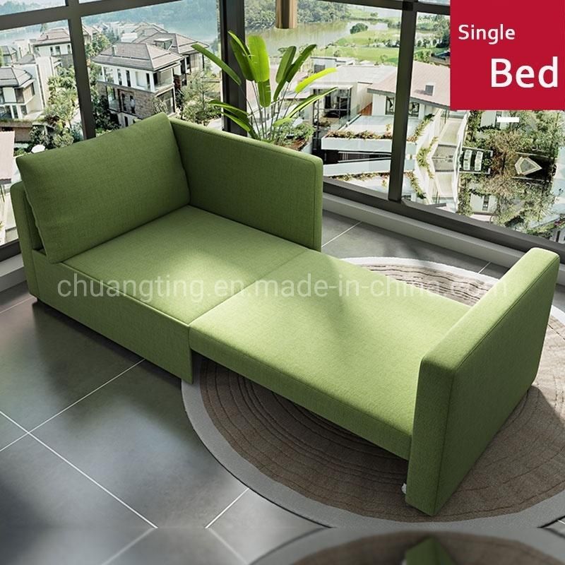 Foldable Sofa Cum Bed Fabric Hospital Hotel Room Accompany Sofa Chairs