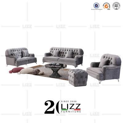 Luxury Vekvet Fabric Chesterfield Furniture Living Room Sofa Couch