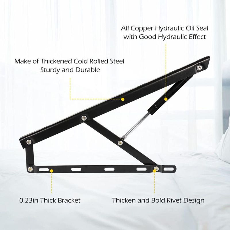 210 Lb Plate-Form Bed Lift Mechanism with Gas Spring for Storage Bed