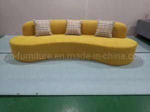 2021 New Cashew Shape Yellow Fabric Sofa