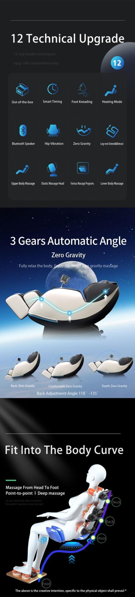 Hfr Full-Body Professional Designer Zero Gravity Shiatsu Armchair Massage Sofa